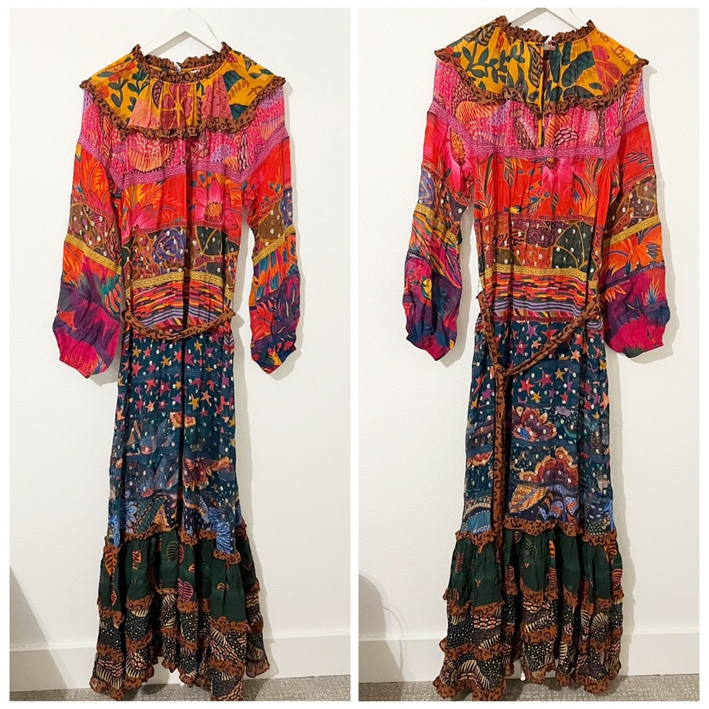 FARM Rio Multicolor Patchwork Maxi Dress - Red, Blue, Green - Picture 2 of 6